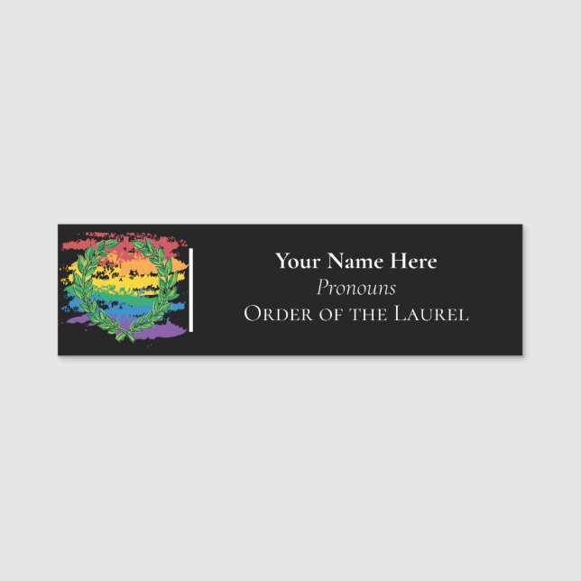 Rainbow Order of the Laurel Name Tag (Front)
