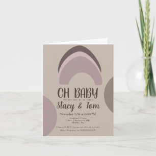 Rainbow Organic Shapes Bohemian Baby Shower Invitation