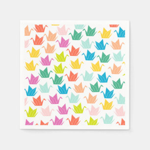 Rainbow Origami Crane Paper Napkins