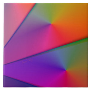 Rainbow Origami – Indigo & Magenta Swirls Tile