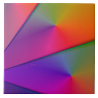 Rainbow Origami – Indigo & Magenta Swirls Tile