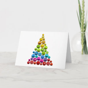Rainbow Ornament Christmas Tree Holiday Card
