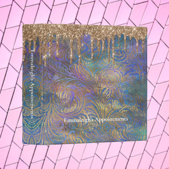 Rainbow Ornamental Gold Glitter Drip Binder (Creator Uploaded)