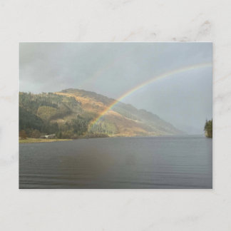 Rainbow Over a Highland Loch Postcard