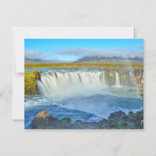 Rainbow over Godafoss Waterfall, Iceland Postcard