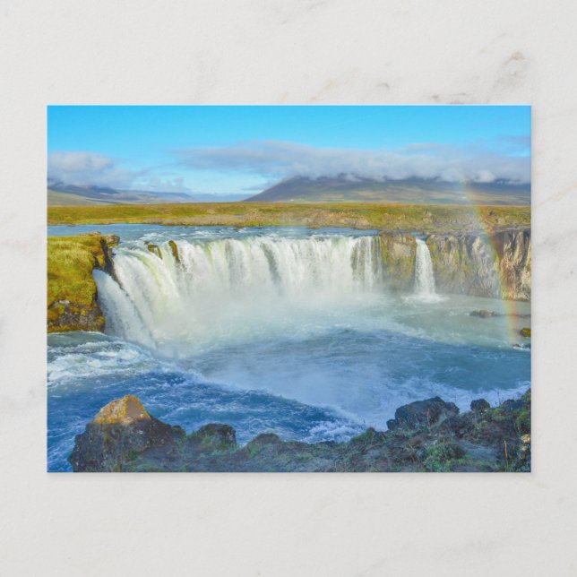 Rainbow over Godafoss Waterfall, Iceland Postcard (Front)