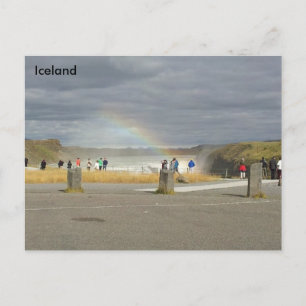 Rainbow over Gullfoss, Hvítá River, Iceland Postcard