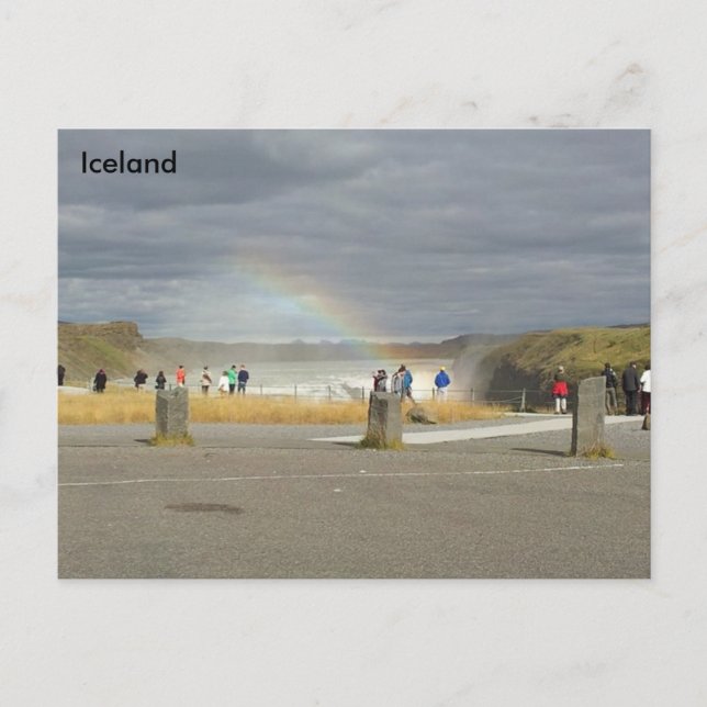 Rainbow over Gullfoss, Hvítá River, Iceland Postcard (Front)