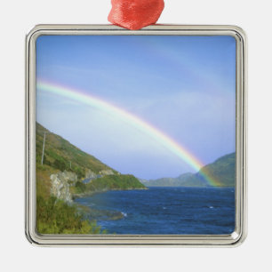 Rainbow over Hawea Lake, South Island, New Metal Ornament
