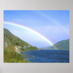 Rainbow over Hawea Lake, South Island, New Poster