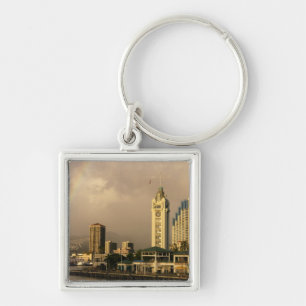 Rainbow over Honolulu, Hawaii, USA 2 Keychain