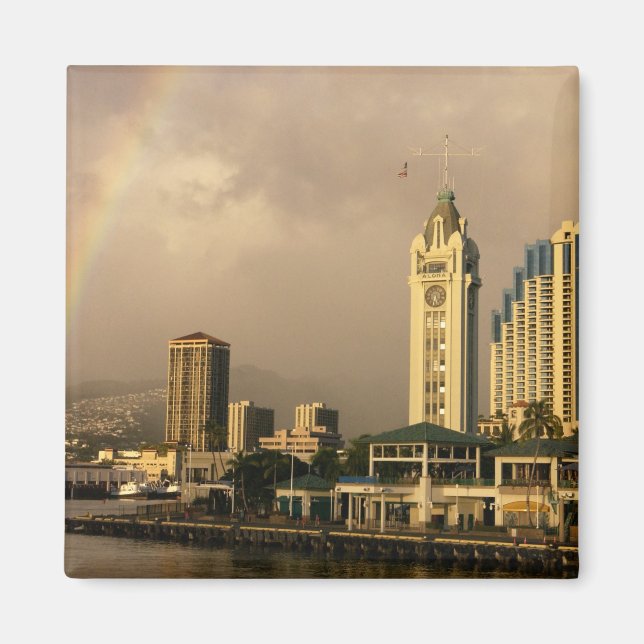 Rainbow over Honolulu, Hawaii, USA 2 Magnet (Front)