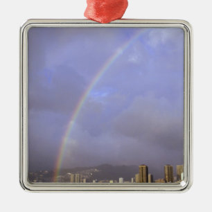 Rainbow over Honolulu, Hawaii, USA Metal Ornament