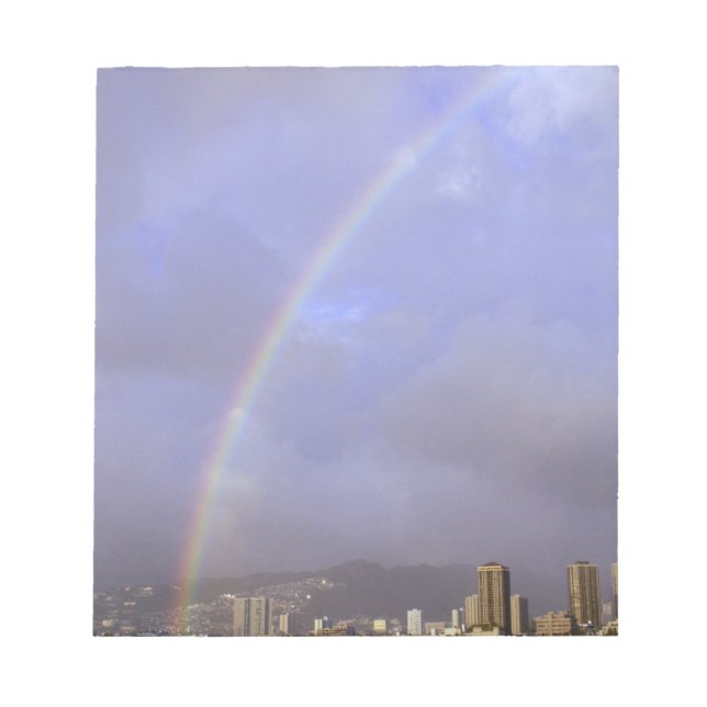 Rainbow over Honolulu, Hawaii, USA Notepad (Front)