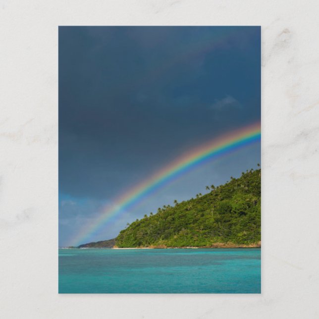 Rainbow over island, American Samoa Postcard (Front)