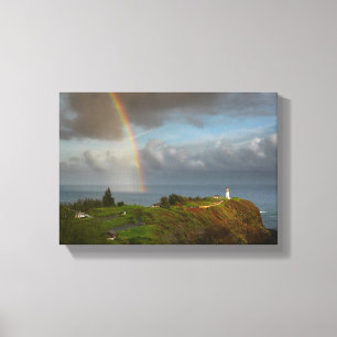 Rainbow over Kilauea Lighthouse canvas
