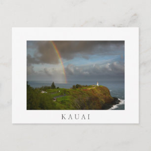 Rainbow over Kilauea Lighthouse Kauai postcard