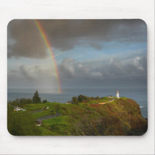 Rainbow over Kilauea Lighthouse on Kauai, Hawaii Mouse Pad