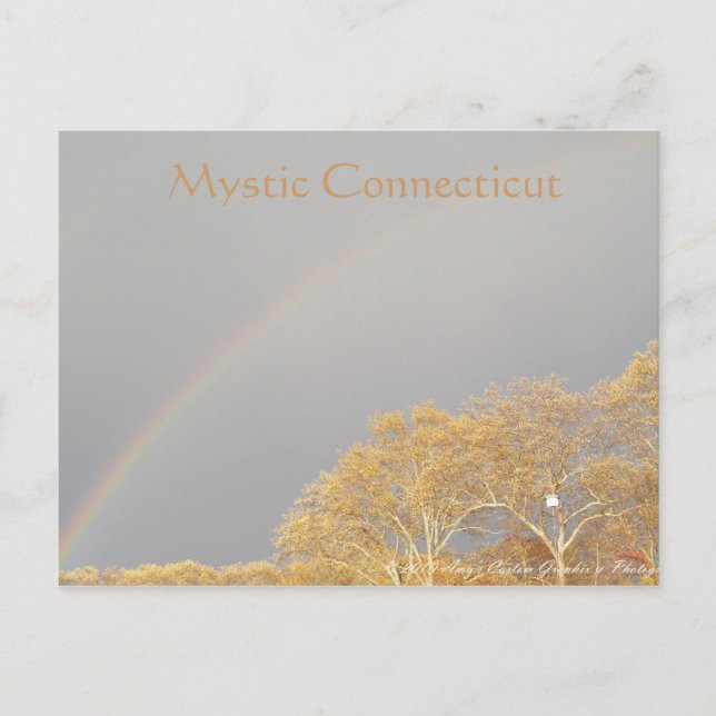 Rainbow over Mystic CT Postcard (Front)