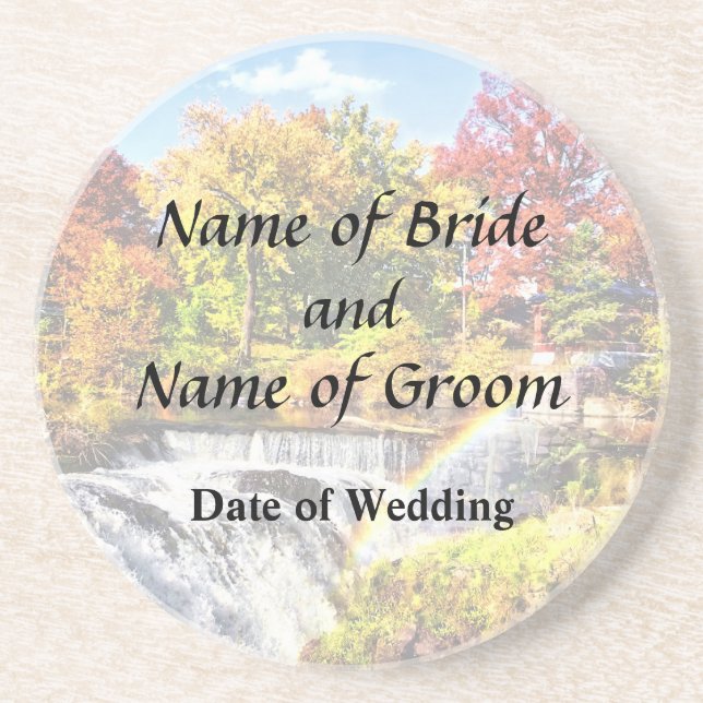 Rainbow Over Paterson Great Falls Wedding Products Coaster (Front)
