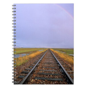 Rainbow over railroad tracks near Fairfield Notebook