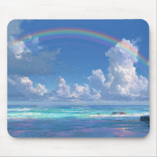 Rainbow over the ocean mouse pad