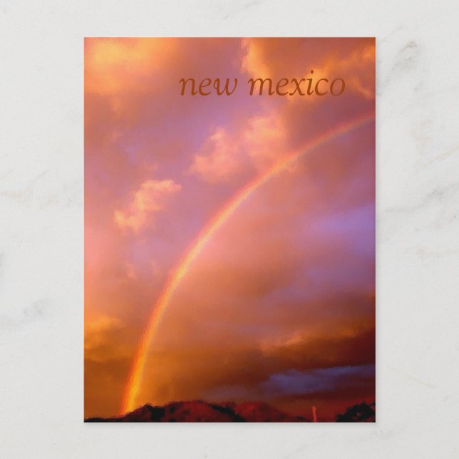 rainbow over the ortiz mountains postcard (Front)