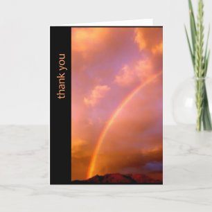 rainbow over the ortiz - new mexico thank you card