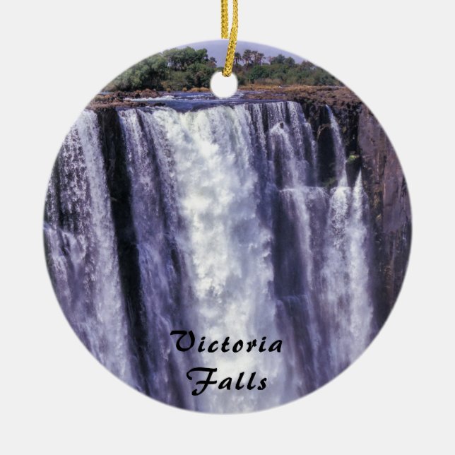Rainbow over Victoria Falls - Zimbabwe, Africa Ceramic Ornament (Front)