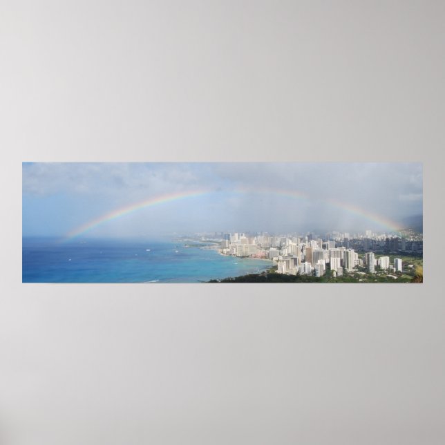 Rainbow over Waikiki Poster (Front)