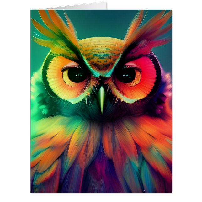 Rainbow Owl All Occasions Greeting Card (Front)