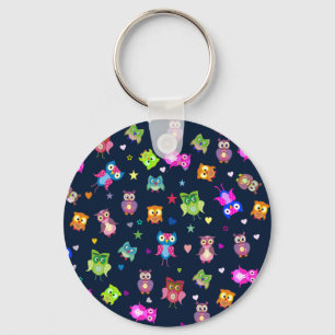 Rainbow owls keychain