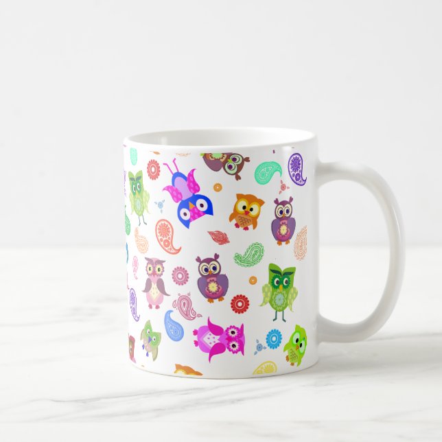 Rainbow owls - light coffee mug (Right)