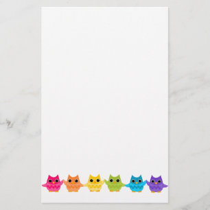 Rainbow Owls Stationery