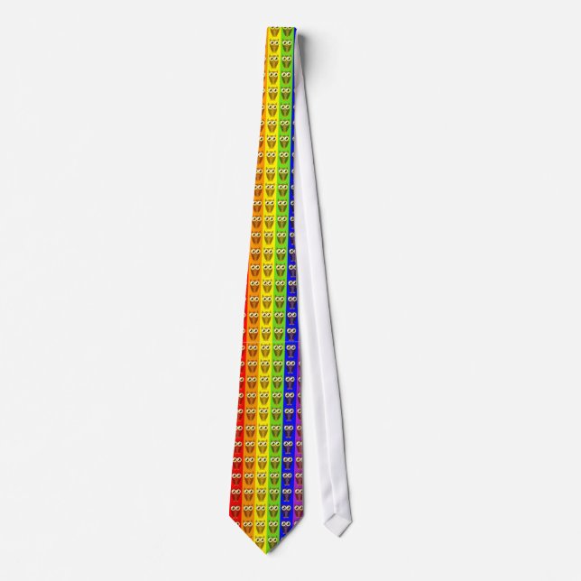 Rainbow Owls Tie (Front)