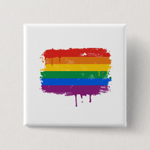 Rainbow Paint 2 Inch Square Button