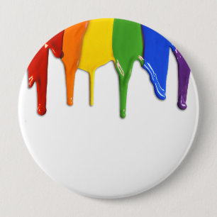 RAINBOW PAINT DRIPPINGS -.png 4 Inch Round Button