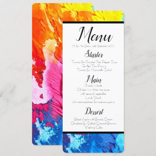 Rainbow Paint Menu Invitation