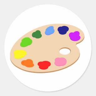 Rainbow Paint Palette Art Stickers
