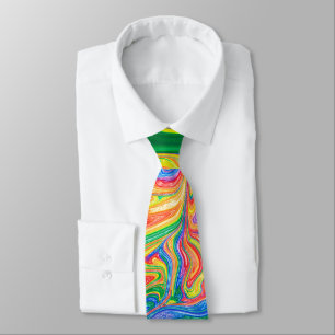 Rainbow Paint Pouring Tie