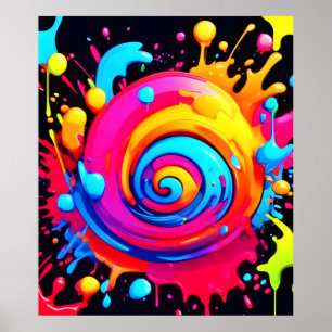 Rainbow Paint Splash Poster