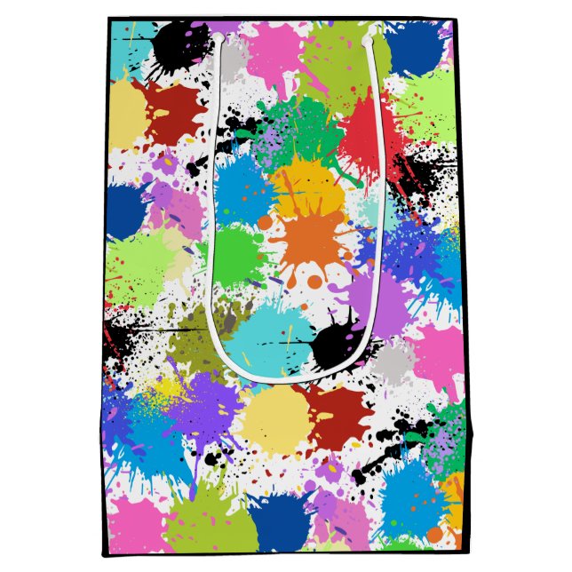 Rainbow Paint Splatter Artist Gift Bag (Back)