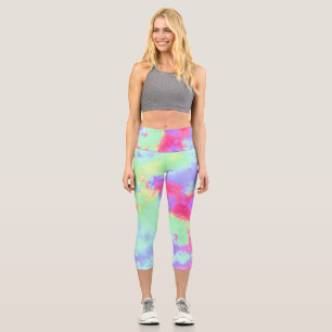 Rainbow  Paint Splatter  Capri Leggings