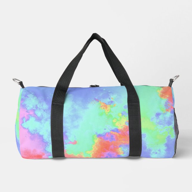 Rainbow Paint Splatter  Duffle Bag (Front)