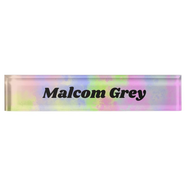 Rainbow Paint Splatter effect Nameplate (Front)