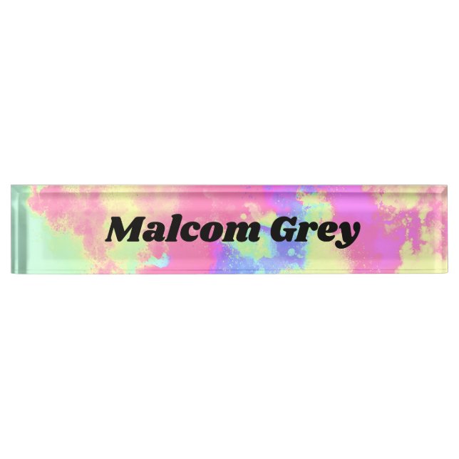 Rainbow Paint Splatter effect Nameplate (Front)
