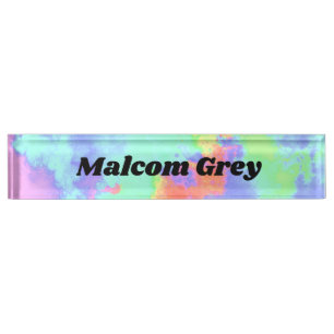 Rainbow Paint Splatter effect Nameplate