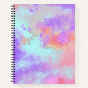 Rainbow Paint Splatter effect pink purple blue Notebook