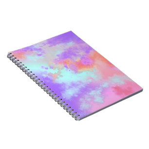 Rainbow Paint Splatter effect Pink Purple Blue Notebook