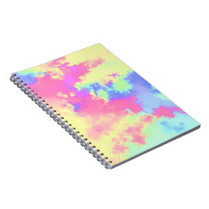 Rainbow Paint Splatter effect Yellow Pink Blue  Notebook